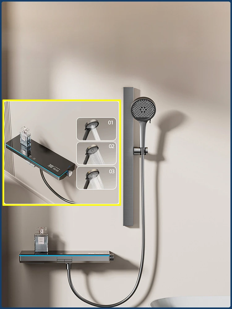 Luxury Smart Digital Display Shower Set Bathroom Wall Mounted Two Functions Piano Key Rainlfall Pressurized Shower Faucet Set
Luxury Smart Digital Display Shower Set Bathroom Wall Mounted Two Functions Piano Key Rainlfall Pressurized Shower Faucet Set