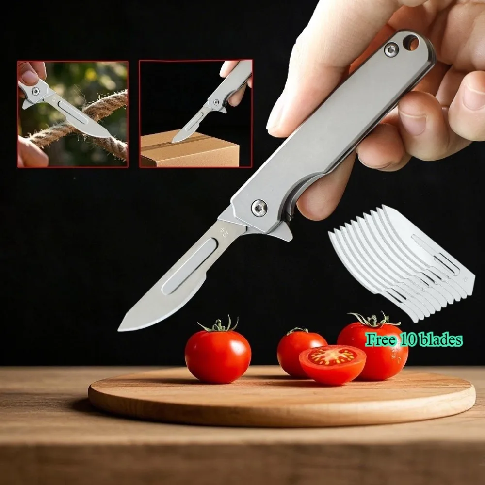 Stainless Steel Art Knife with Sharp Edges, Portable Folding Knife, Portable Keychain, Express Delivery, and 10 Blades As A Gift
Stainless Steel Art Knife with Sharp Edges, Portable Folding Knife, Portable Keychain, Express Delivery, and 10 Blades As A Gift