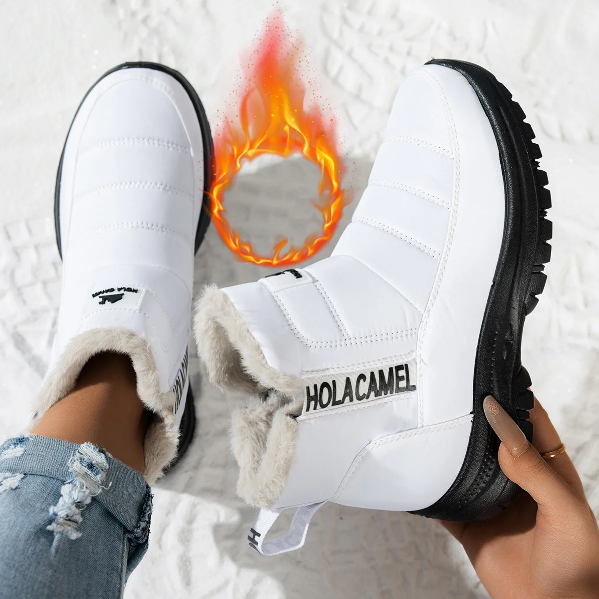 Ladies Fleece Lined Thickened Warm Outdoor Waterproof Snow Boots Elastic Mouth Mountain Climbing Shoes Casual Short Tube
Ladies Fleece Lined Thickened Warm Outdoor Waterproof Snow Boots Elastic Mouth Mountain Climbing Shoes Casual Short Tube