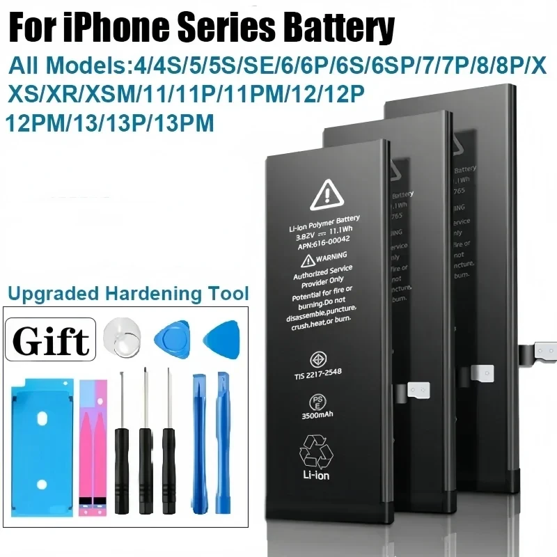 Оригинальный запасной аккумулятор для IPhone Mini мобильный телефон, 5500 мАч, 5 5S Se 6 6S 7 8Plus X Xr Xs Max 11 12 13 14 Pro Max
Оригинальный запасной аккумулятор для IPhone Mini мобильный телефон, 5500 мАч, 5 5S Se 6 6S 7 8Plus X Xr Xs Max 11 12 13 14 Pro Max