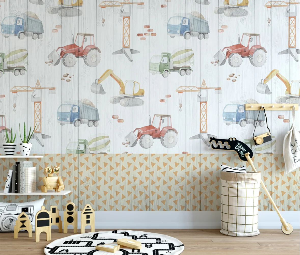 beibehang custom Cartoon crane car wood plank art wallpaper children's room background wall papers home improvement wall sticker
beibehang custom Cartoon crane car wood plank art wallpaper children's room background wall papers home improvement wall sticker