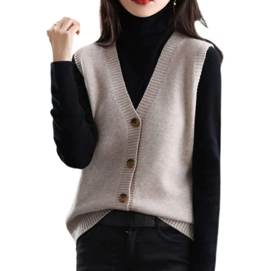 Women's Solid Color Knitted Vest Cardigan Sleeveless Stacked Sweater Waistcoat Early Spring New Arrival
Women's Solid Color Knitted Vest Cardigan Sleeveless Stacked Sweater Waistcoat Early Spring New Arrival