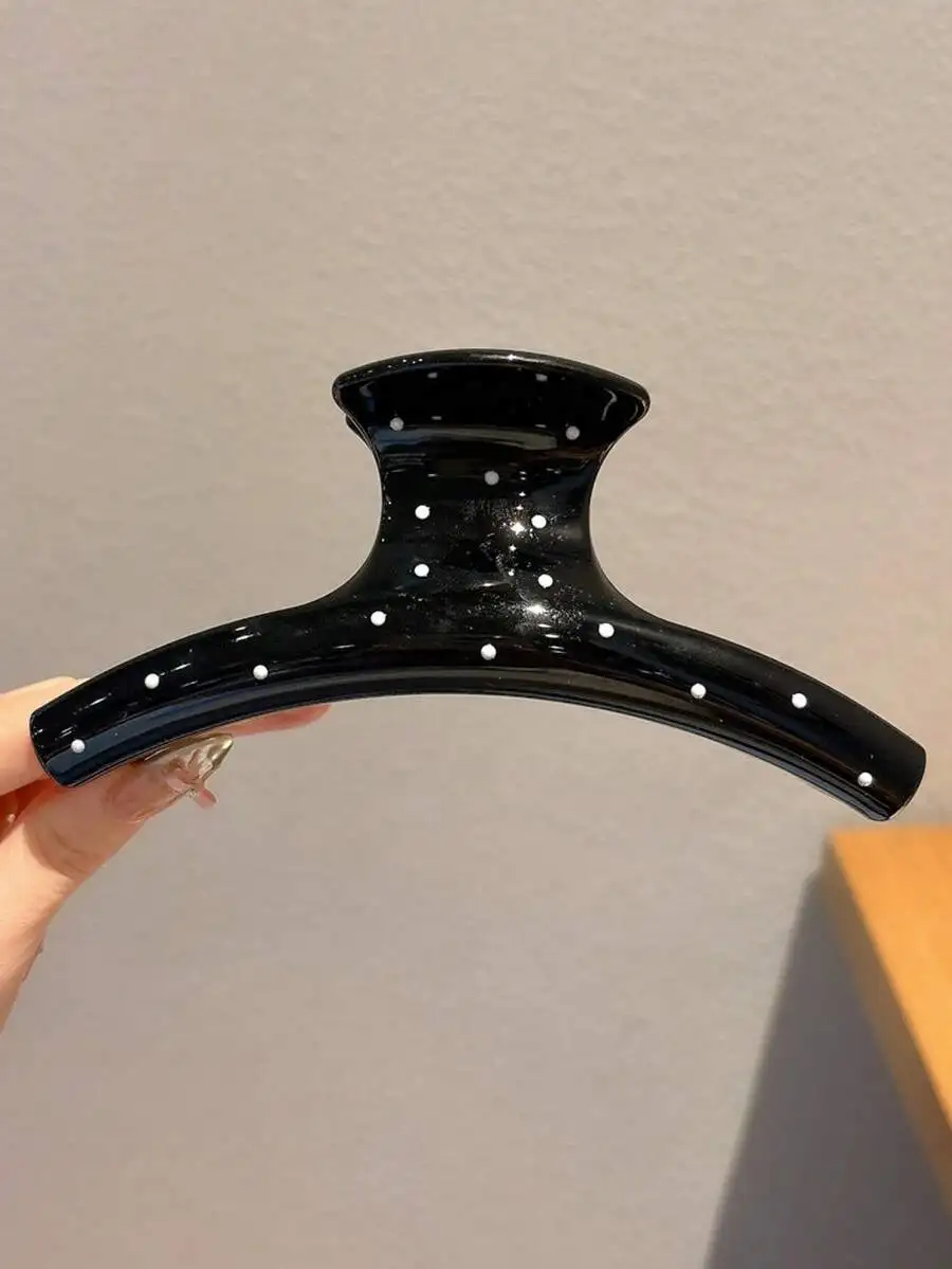 Black Polka Dot Wave Design Large Plastic Hair Claw Clip For Women
Black Polka Dot Wave Design Large Plastic Hair Claw Clip For Women