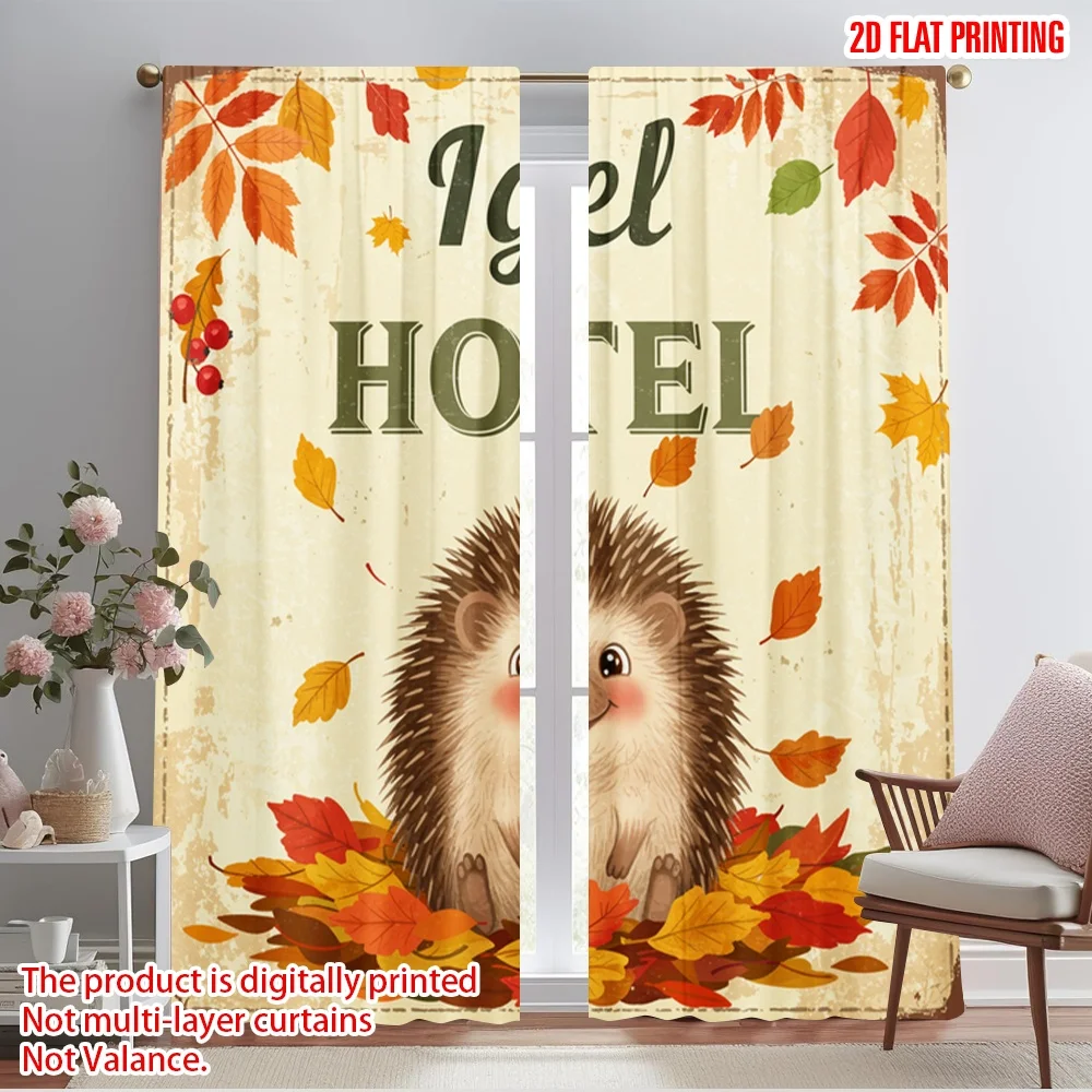 2pcs 2D flat printing Curtains Cute Hedgehog Autumn Leaves Polyester Fabric Without Electricity Festive Holiday Use for Holiday
2pcs 2D flat printing Curtains Cute Hedgehog Autumn Leaves Polyester Fabric Without Electricity Festive Holiday Use for Holiday