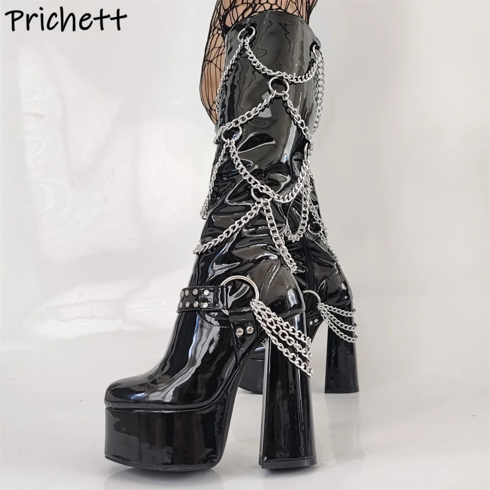 Black Patent Leather Ankle Boots Platform Cross Tied Square Heels Lace Up Solid Shoes Women's Fashion Cool Winter Short Boots
Black Patent Leather Ankle Boots Platform Cross Tied Square Heels Lace Up Solid Shoes Women's Fashion Cool Winter Short Boots