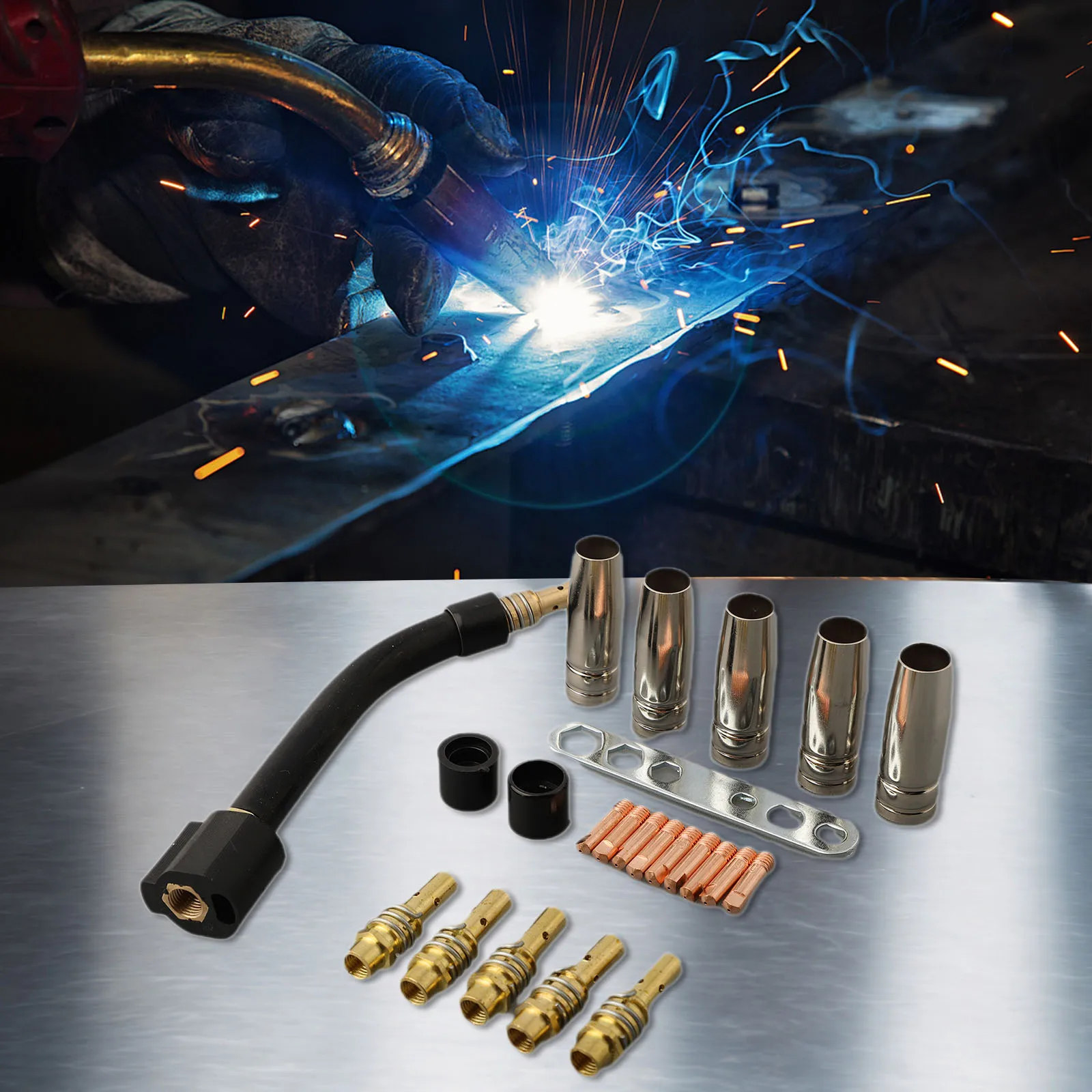 Achieve Precise and Professional Welding Results with 24pcs MIG/MAG Welding Torch Contact Tip Holder and Air Nozzle Kit
Achieve Precise and Professional Welding Results with 24pcs MIG/MAG Welding Torch Contact Tip Holder and Air Nozzle Kit