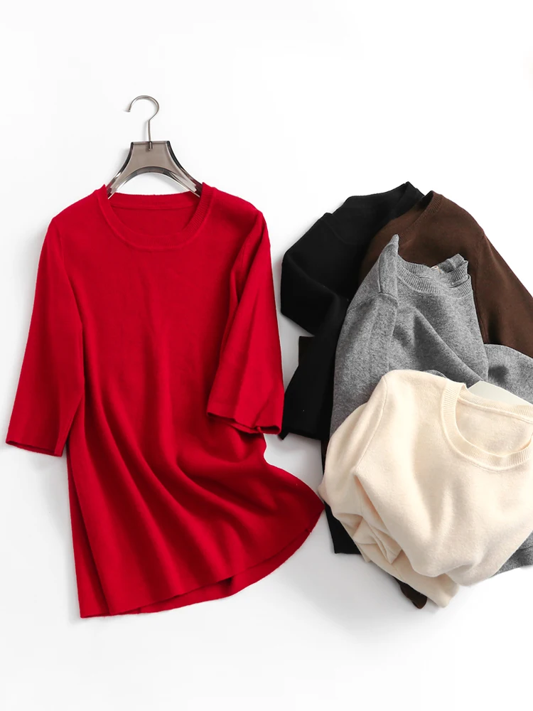 Slimming Color Minimalist round Neck Commute Style Spring 2024 Five-Quarter Sleeve Women's Knitwear Versatile N556
Slimming Color Minimalist round Neck Commute Style Spring 2024 Five-Quarter Sleeve Women's Knitwear Versatile N556