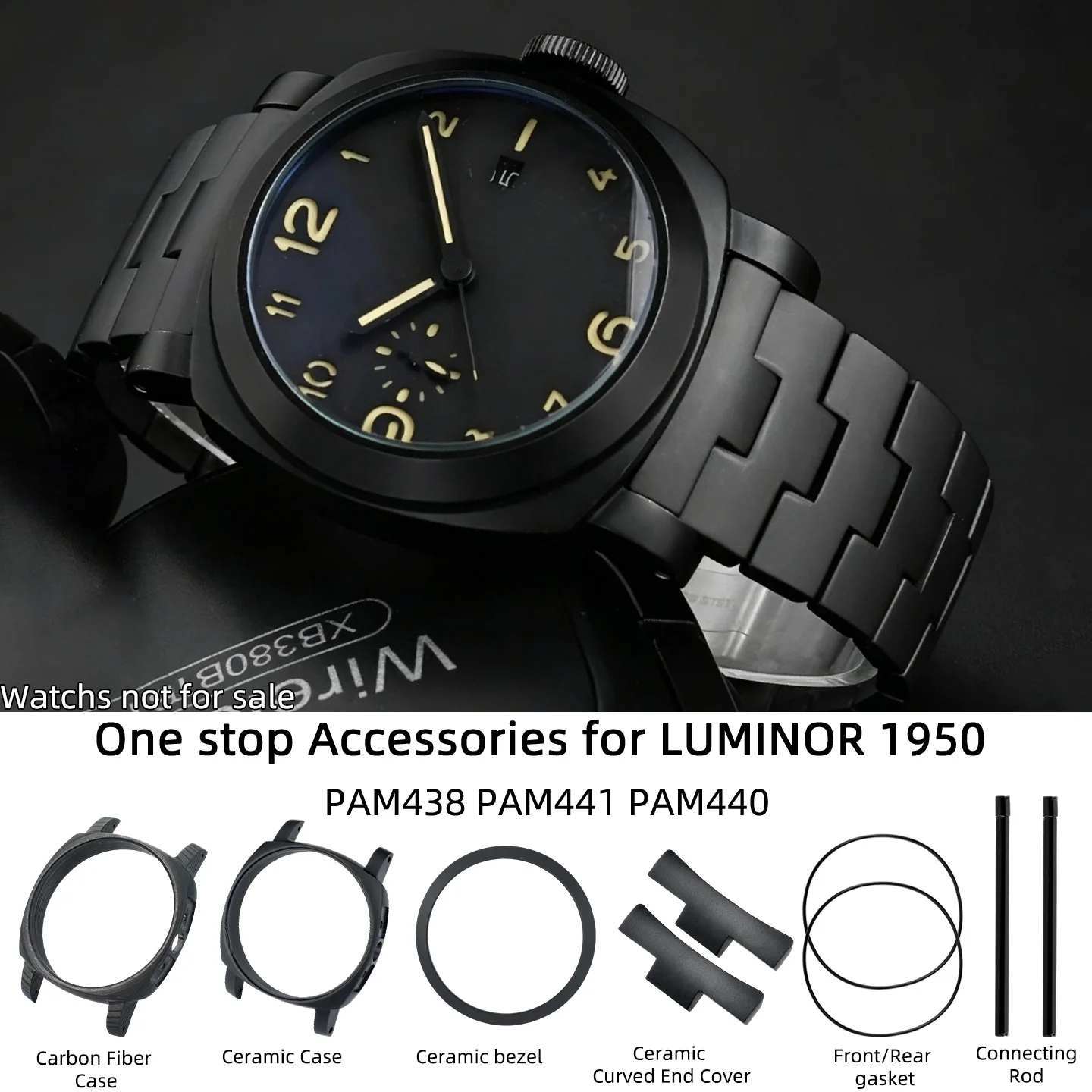 PAM01441 PAM00438 Watch Accessories Ceramic/Carbon Fiber Case/Bezel Insert/Curved End Link for Panerai LUMINOR 1950 PAM438 441
PAM01441 PAM00438 Watch Accessories Ceramic/Carbon Fiber Case/Bezel Insert/Curved End Link for Panerai LUMINOR 1950 PAM438 441