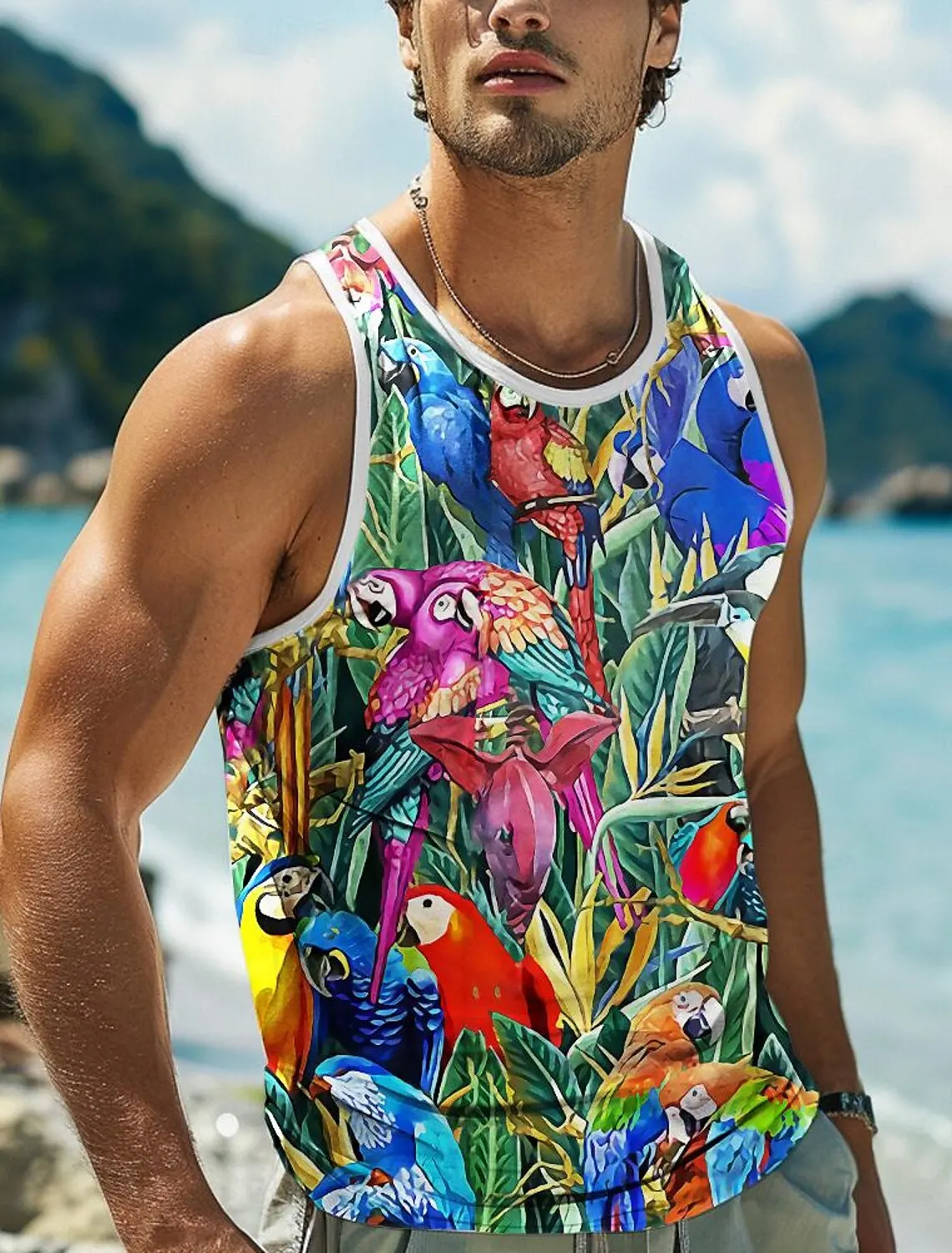 Men's Graphic Tropical Parrot Tank Top Vest Top Sleeveless T Shirt for Men Sleeveless T shirt 3D Print Crew Neck Shirt Vacatio
Men's Graphic Tropical Parrot Tank Top Vest Top Sleeveless T Shirt for Men Sleeveless T shirt 3D Print Crew Neck Shirt Vacatio