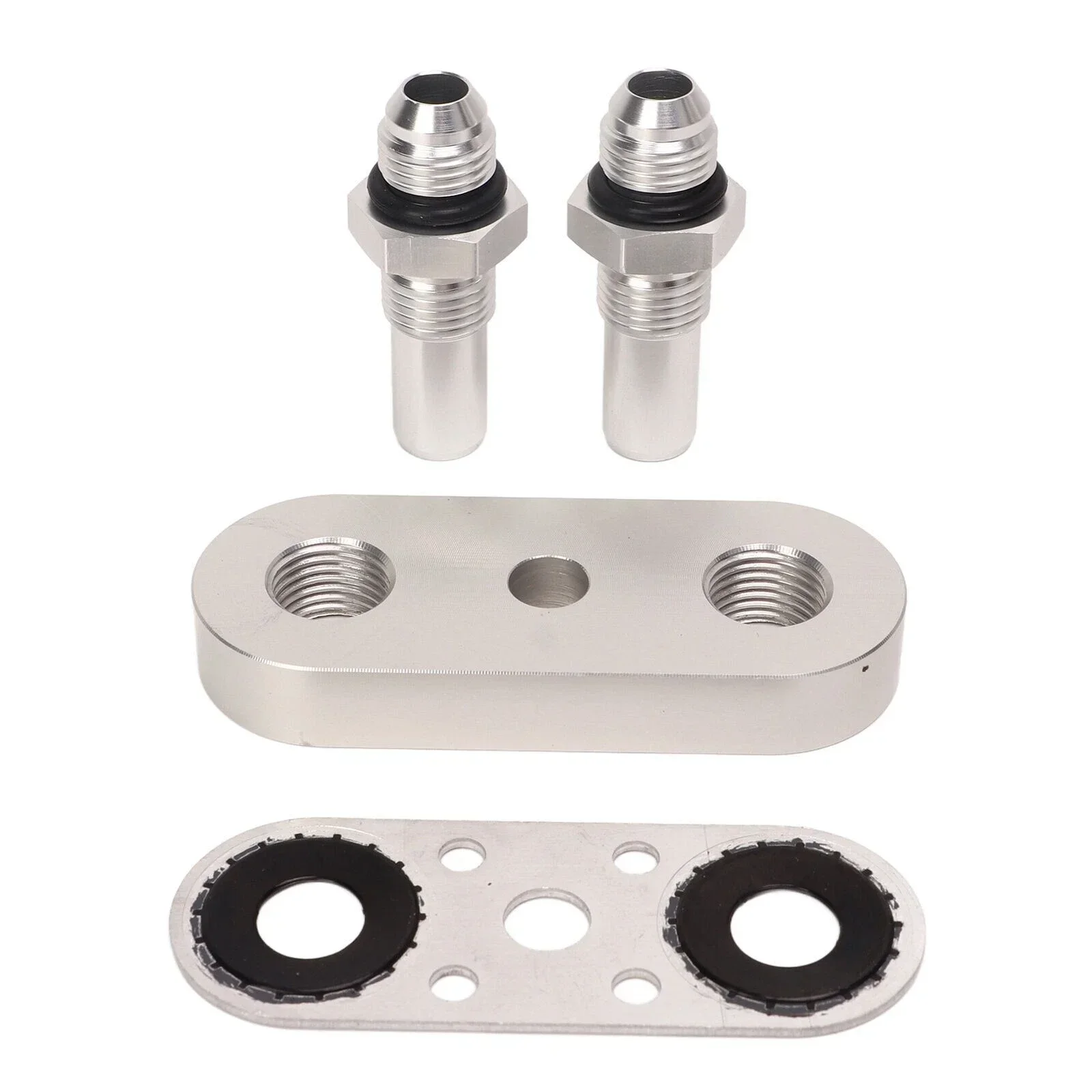 Billet Transmission Cooler Line Adapter Plate with Gasket 6AN Fittings For 6L80E 6L90E 8L90E 551121-6AN
Billet Transmission Cooler Line Adapter Plate with Gasket 6AN Fittings For 6L80E 6L90E 8L90E 551121-6AN
