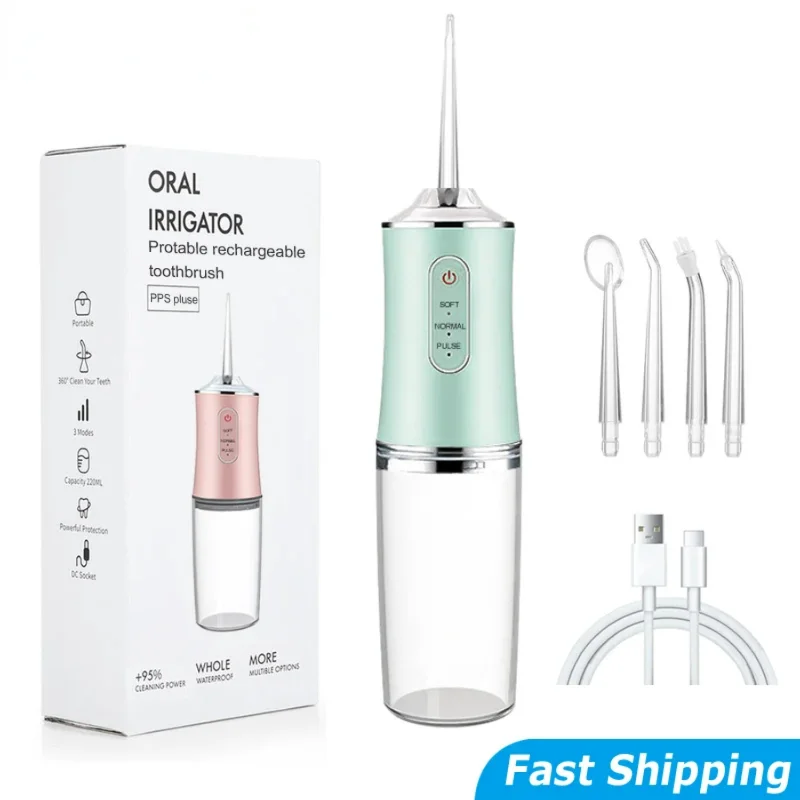 Water Dental Flosser Teeth Cleaner Portable Irrigator 3 Modes 4 Tips Rechargeable Mouth Washing Machine Picks Travel
Water Dental Flosser Teeth Cleaner Portable Irrigator 3 Modes 4 Tips Rechargeable Mouth Washing Machine Picks Travel