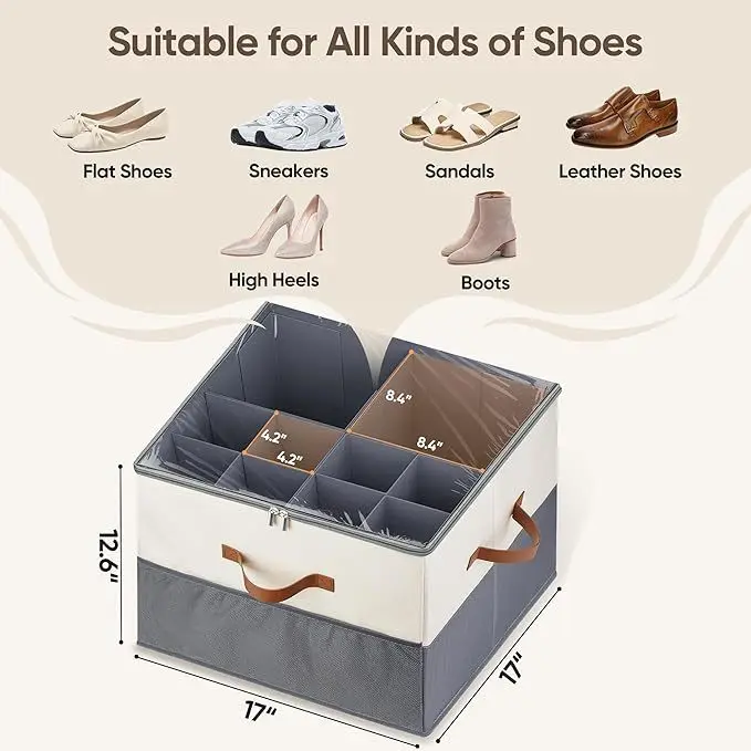 Foldable 16-Compartment Fabric Shoe Storage Box - No Assembly, Oxford Cloth & PP Board, Shoe Organizer for Home
Foldable 16-Compartment Fabric Shoe Storage Box - No Assembly, Oxford Cloth & PP Board, Shoe Organizer for Home