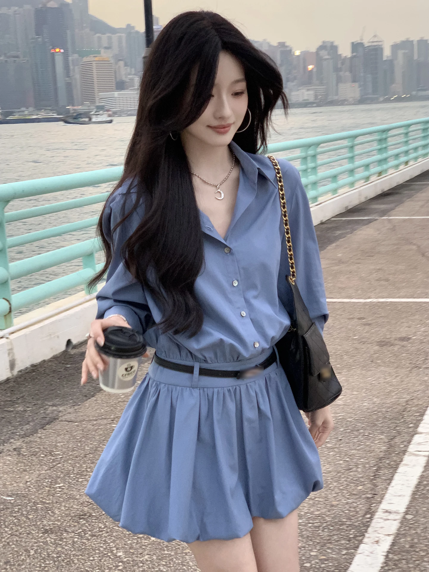 Aboutpoem Summer Casual High Waist Short Shirt Dress Women's A-Line Bloomer Skirt Design Cotton Rayon Blend Seven-Sleeve Dress
Aboutpoem Summer Casual High Waist Short Shirt Dress Women's A-Line Bloomer Skirt Design Cotton Rayon Blend Seven-Sleeve Dress