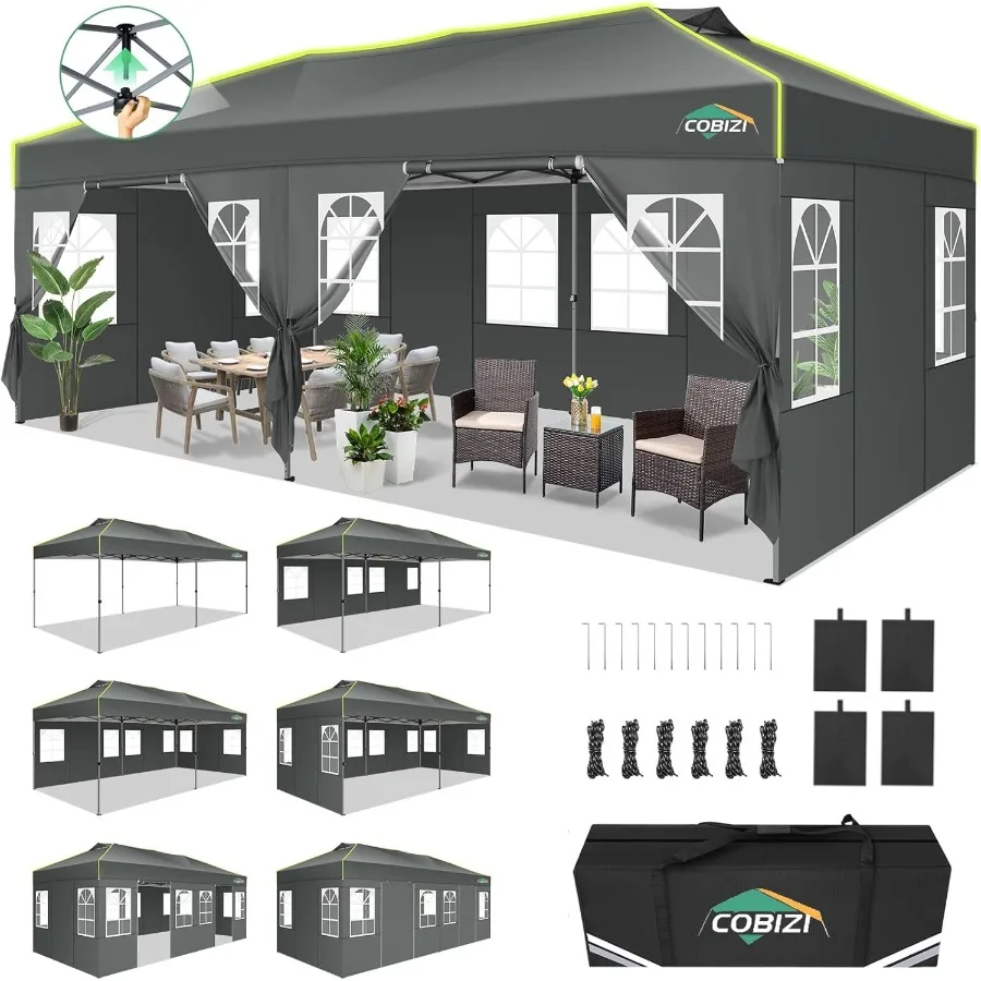 10x20 Pop Up Canopy Tent with 6 Removable Sidewalls for Outdoor Events One Push Setup Waterproof Party Tent with Air Vent Adjus
10x20 Pop Up Canopy Tent with 6 Removable Sidewalls for Outdoor Events One Push Setup Waterproof Party Tent with Air Vent Adjus
