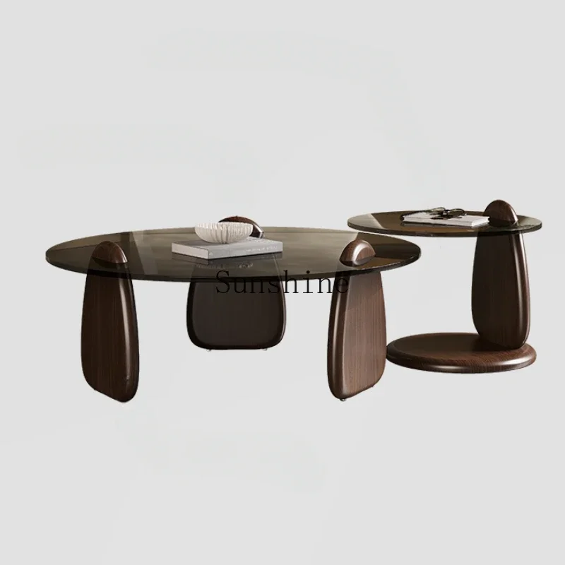 Modern simple size round coffee table combination Italian glass Nordic style tea table ins style
Modern simple size round coffee table combination Italian glass Nordic style tea table ins style