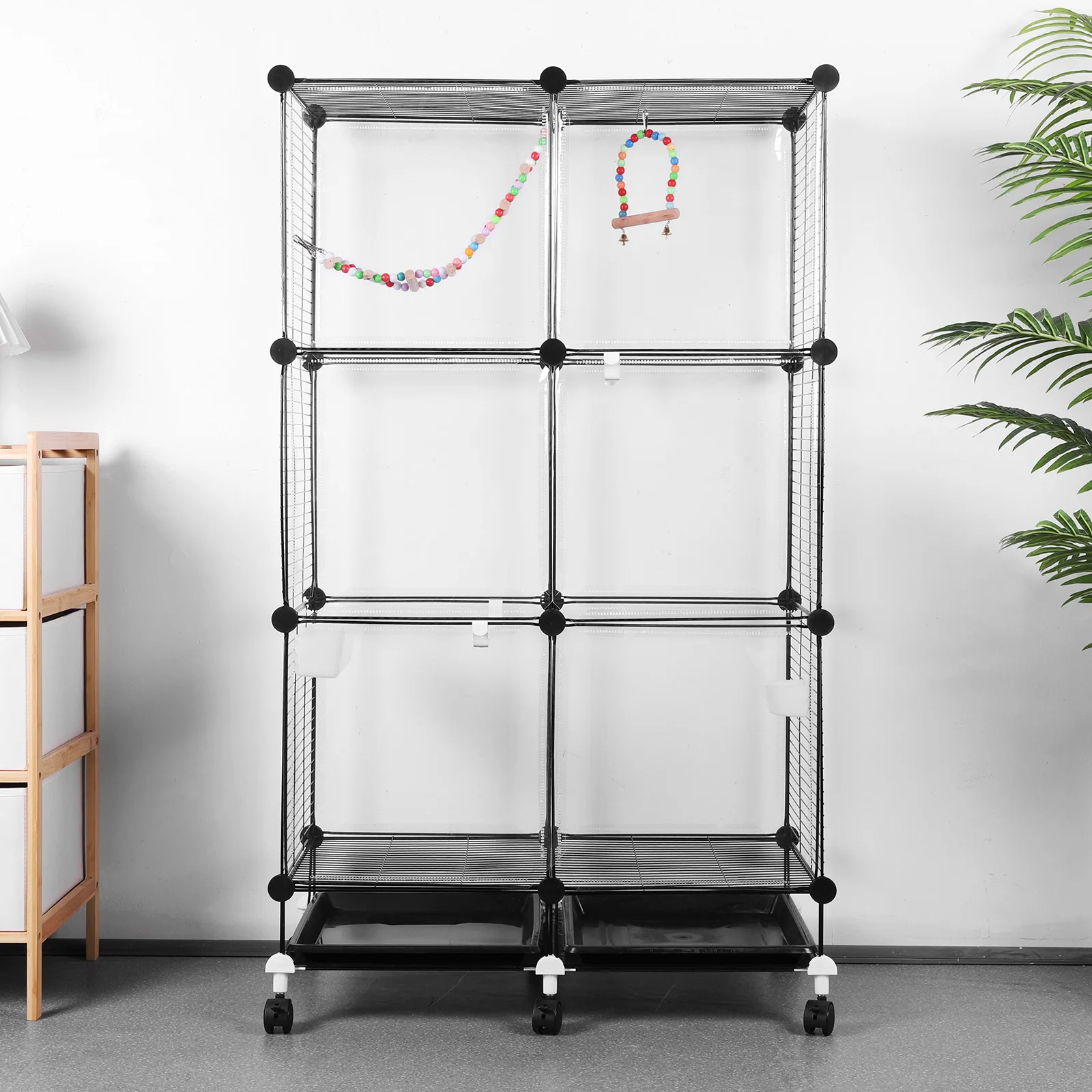 Bird Cage Universal Wheel Metal Parrot Cage with Stand Tray Swing Ladder (Black)
Bird Cage Universal Wheel Metal Parrot Cage with Stand Tray Swing Ladder (Black)