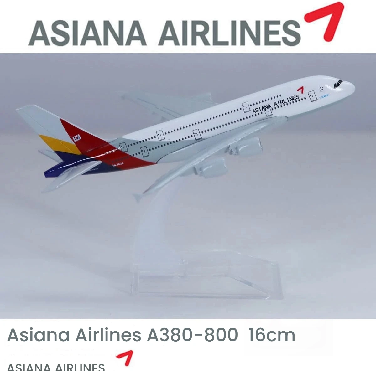 Static Aircraft Model 16cm 1/400 for A380 Asiana Airlines Aircraft Model Alloy Airplane Model Meeting Room Decorations
Static Aircraft Model 16cm 1/400 for A380 Asiana Airlines Aircraft Model Alloy Airplane Model Meeting Room Decorations