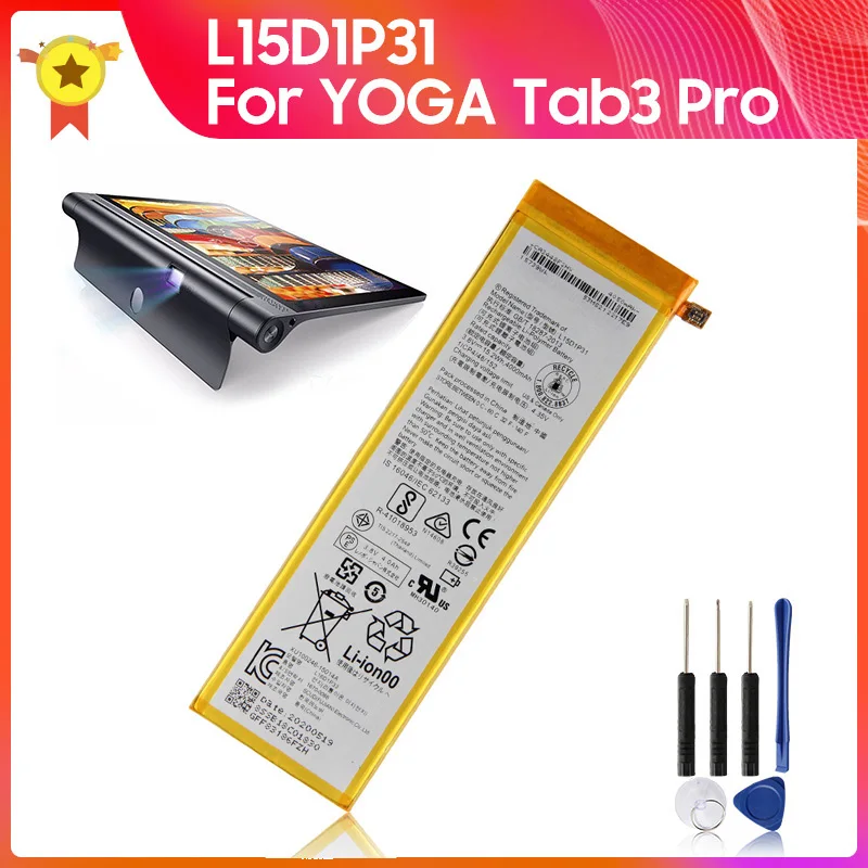 Replacement Battery L15D1P31 For Lenovo YOGA Tab3 Pro X5-Z8550 X5-Z8500 High Quality Batteries 4000mAh With Tool
Replacement Battery L15D1P31 For Lenovo YOGA Tab3 Pro X5-Z8550 X5-Z8500 High Quality Batteries 4000mAh With Tool