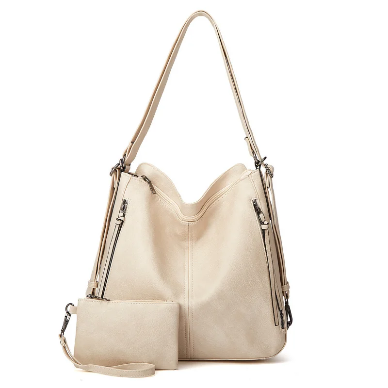 Beige Soft Leather Tote Bag with Pouch Large Capacity Commuter Work Handbag
Beige Soft Leather Tote Bag with Pouch Large Capacity Commuter Work Handbag