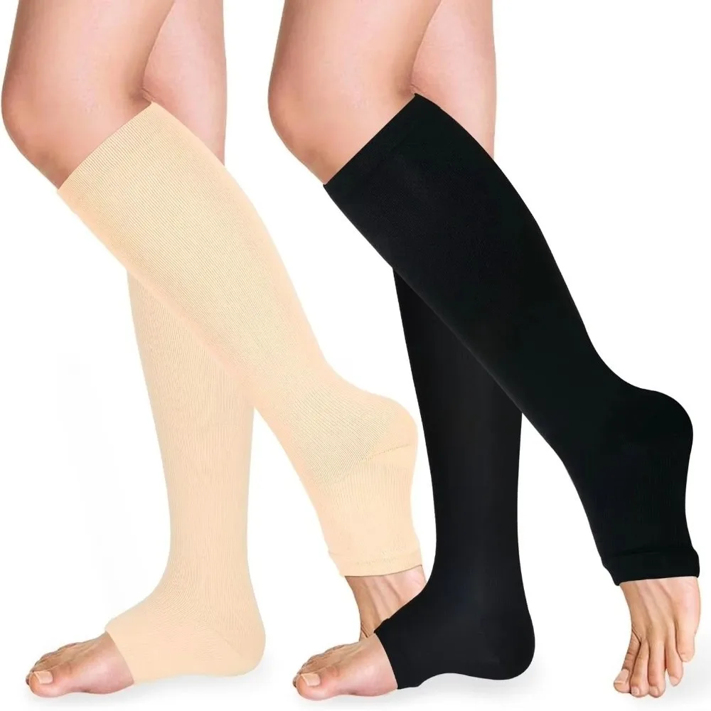 Open Toe Compression Stockings Cool Material Stretch Varicose Vein Treatment Elastic Support Graduated Pressure Stockings Unisex
Open Toe Compression Stockings Cool Material Stretch Varicose Vein Treatment Elastic Support Graduated Pressure Stockings Unisex