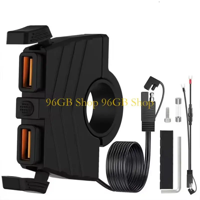 96GB Universal Motorcycle Handlebar USB Chargers Rainproof Housing USB Quick Charges
96GB Universal Motorcycle Handlebar USB Chargers Rainproof Housing USB Quick Charges