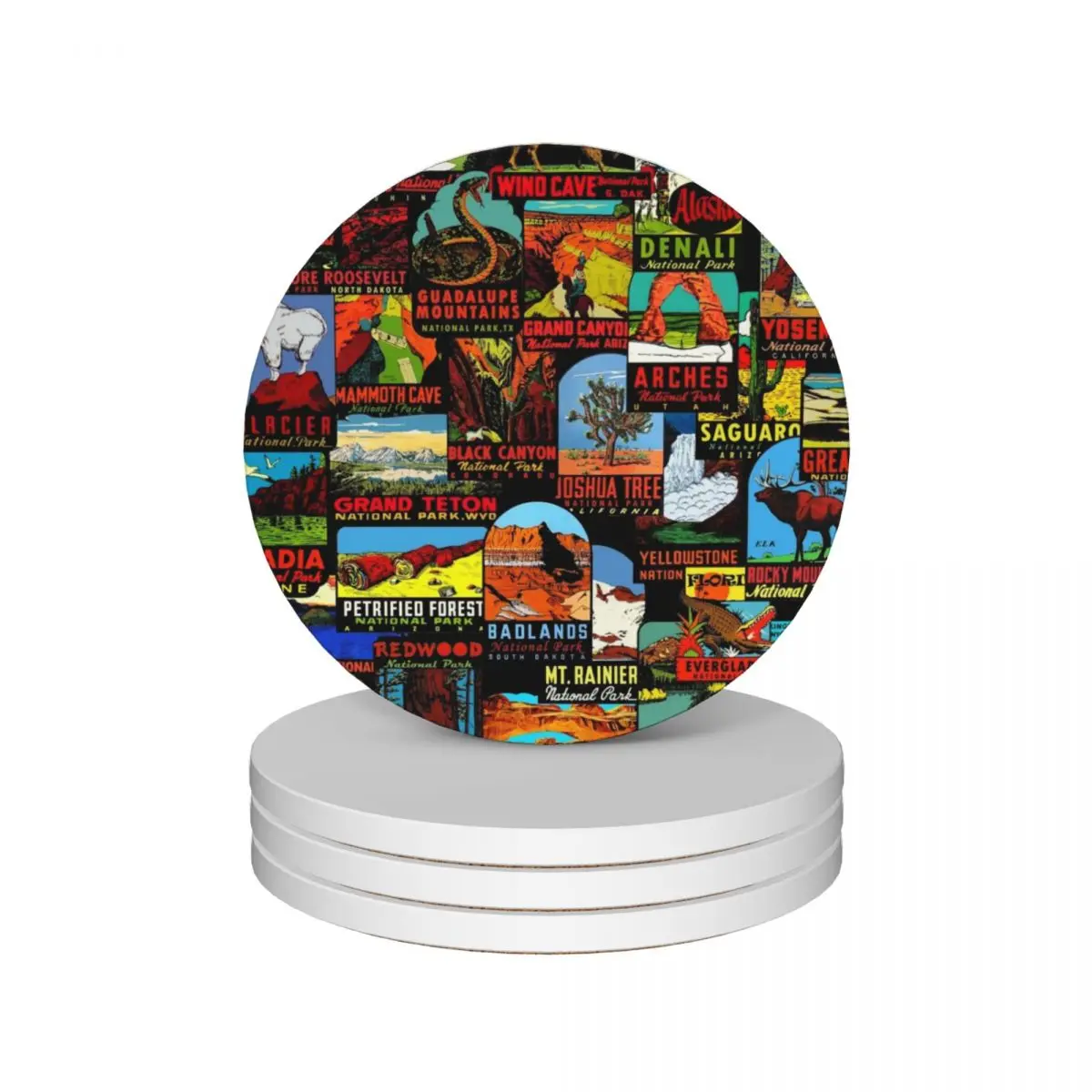 American National Parks Vintage Travel Decal Bomb Ceramic Coasters (Set of 4) holder tea cup holder cute cup Coasters
American National Parks Vintage Travel Decal Bomb Ceramic Coasters (Set of 4) holder tea cup holder cute cup Coasters