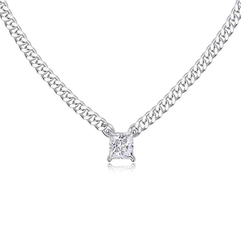ZFSILVER Trendy Fashion 925 Silver Color D White 1ct Moissanite Simple Square Necklace For Charm Women Party Jewelry Gift N13139
ZFSILVER Trendy Fashion 925 Silver Color D White 1ct Moissanite Simple Square Necklace For Charm Women Party Jewelry Gift N13139