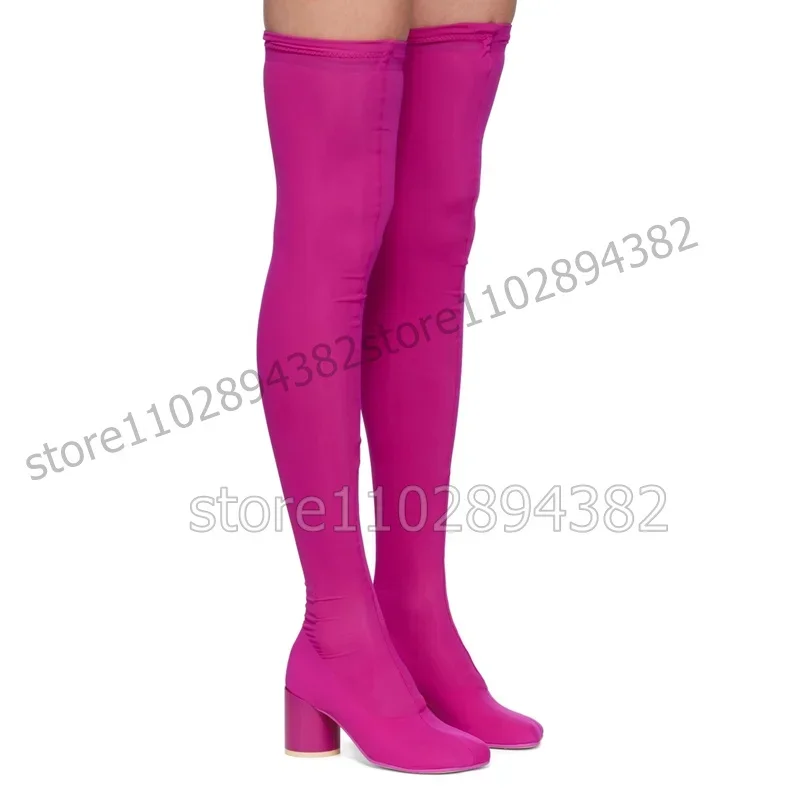 Rose Red Springy Round Heel Boots Thigh High Slip On Women Shoes Chunky High Heels Sexy Fashion Runway 2023 Zapatos Para Mujere
Rose Red Springy Round Heel Boots Thigh High Slip On Women Shoes Chunky High Heels Sexy Fashion Runway 2023 Zapatos Para Mujere