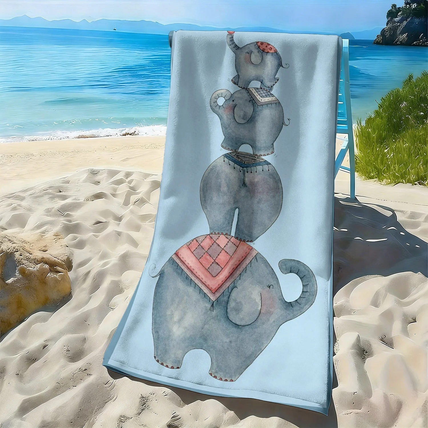 Cute Cartoon Elephant Jigsaw Puzzle polyester microfiber beach towel is highly absorbent suitable for swimming and beach outings
Cute Cartoon Elephant Jigsaw Puzzle polyester microfiber beach towel is highly absorbent suitable for swimming and beach outings