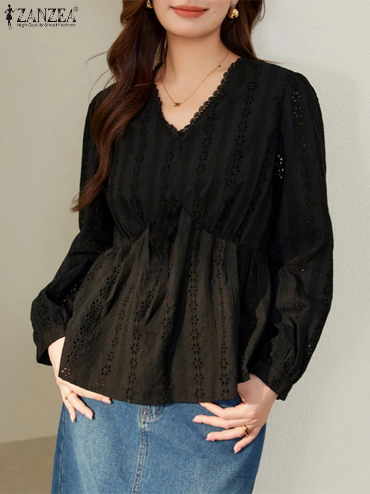 ZANZEA Vintage Cotton Blouse Women Hollow Embroidery Tops Casual Lace Stitching V-neck Tunics 2025 Spring Waisted Korean Shirts
ZANZEA Vintage Cotton Blouse Women Hollow Embroidery Tops Casual Lace Stitching V-neck Tunics 2025 Spring Waisted Korean Shirts
