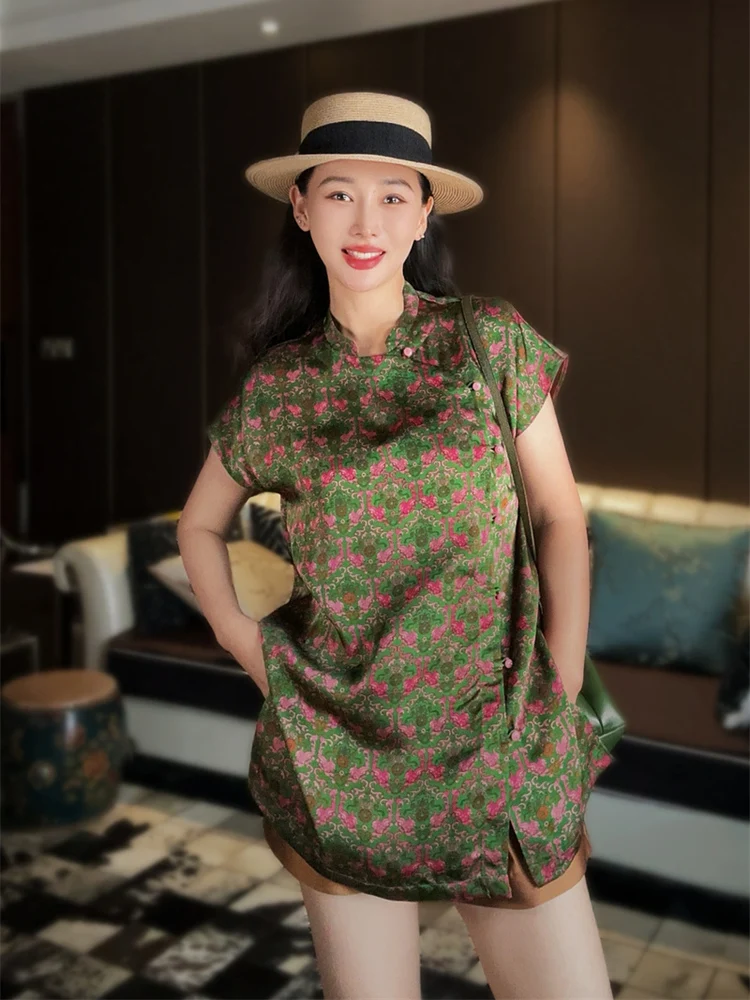 Silk ort Sve Embroidered angyun Fabric Women's Loose Fit Mid-Length Stand Collar Split E50836 Faionable Busin Cas...
Silk ort Sve Embroidered angyun Fabric Women's Loose Fit Mid-Length Stand Collar Split E50836 Faionable Busin Cas...