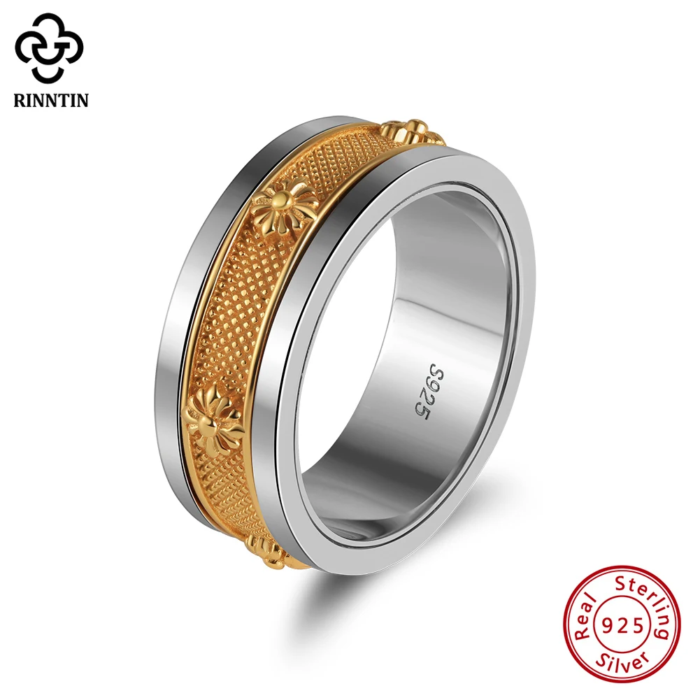 Rinntin Genuine 925 Sterling Silver Round Rotatable Rings for Men Vintage Statement Thumb Band Rings Party Jewelry NMR12
Rinntin Genuine 925 Sterling Silver Round Rotatable Rings for Men Vintage Statement Thumb Band Rings Party Jewelry NMR12