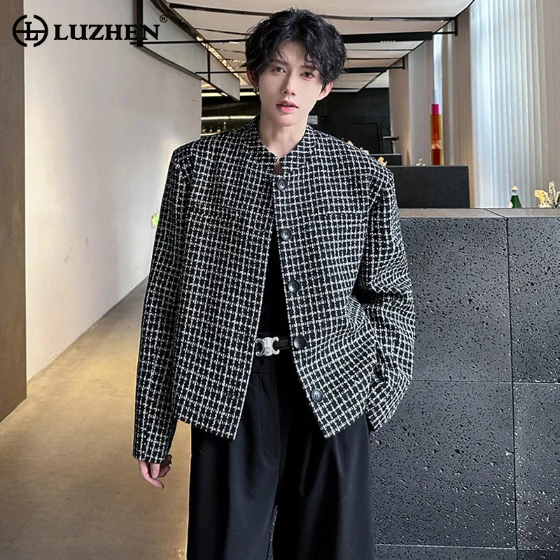 LUZHEN Printed Original Jacket Stand Casual Neck Men's Plaid 2025 Spring New Elegant Shoulder Pad Temperament Male Coat JY5999
LUZHEN Printed Original Jacket Stand Casual Neck Men's Plaid 2025 Spring New Elegant Shoulder Pad Temperament Male Coat JY5999
