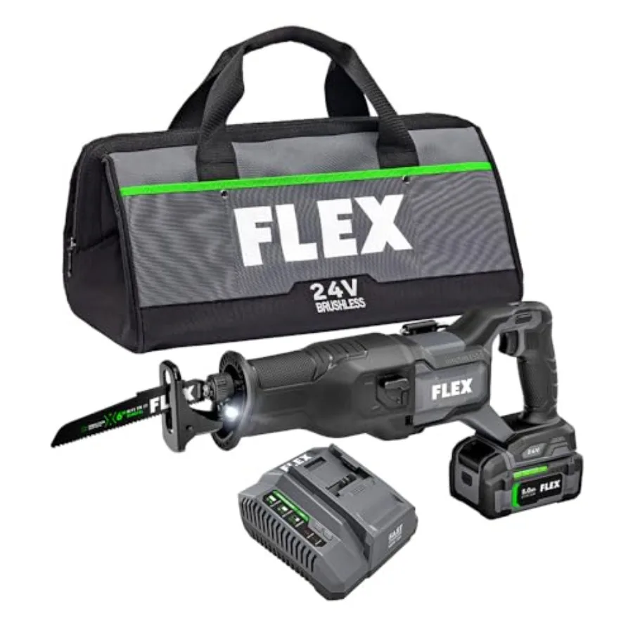 24V Brushless Cordless Reciprocating Saw Kit with 5.0Ah Lithium Battery and 160W Fast Charger - FX2271-1C
24V Brushless Cordless Reciprocating Saw Kit with 5.0Ah Lithium Battery and 160W Fast Charger - FX2271-1C