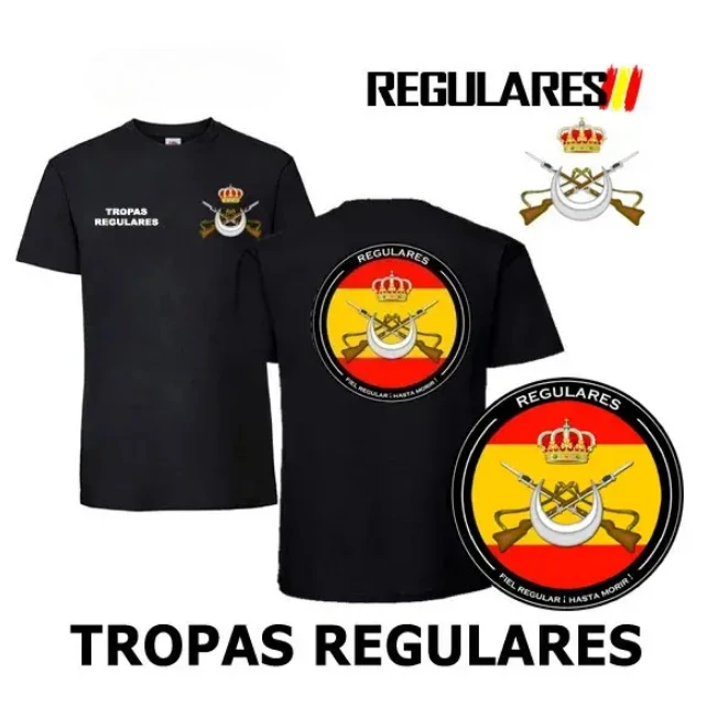 Camiseta ES Tropas Regulares Испания Военная мужская футболка с коротким рукавом Повседневная рубашка из 100% хлопка
Camiseta ES Tropas Regulares Испания Военная мужская футболка с коротким рукавом Повседневная рубашка из 100% хлопка