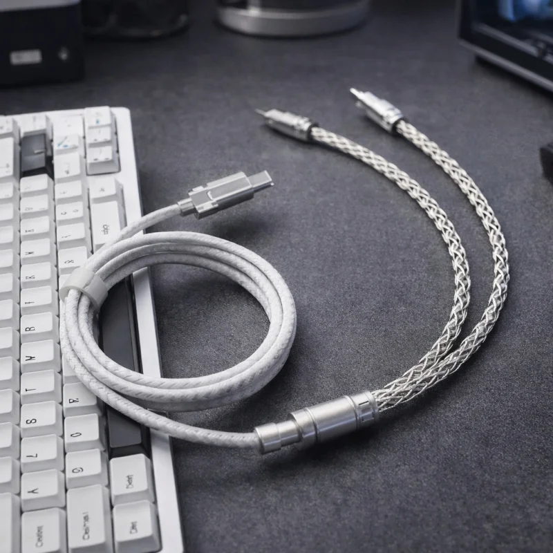 8K Magnetic Axis Keyboard Data Cable 2-in-1 Spiral Type-C Braided Metal Aviation Plug
8K Magnetic Axis Keyboard Data Cable 2-in-1 Spiral Type-C Braided Metal Aviation Plug