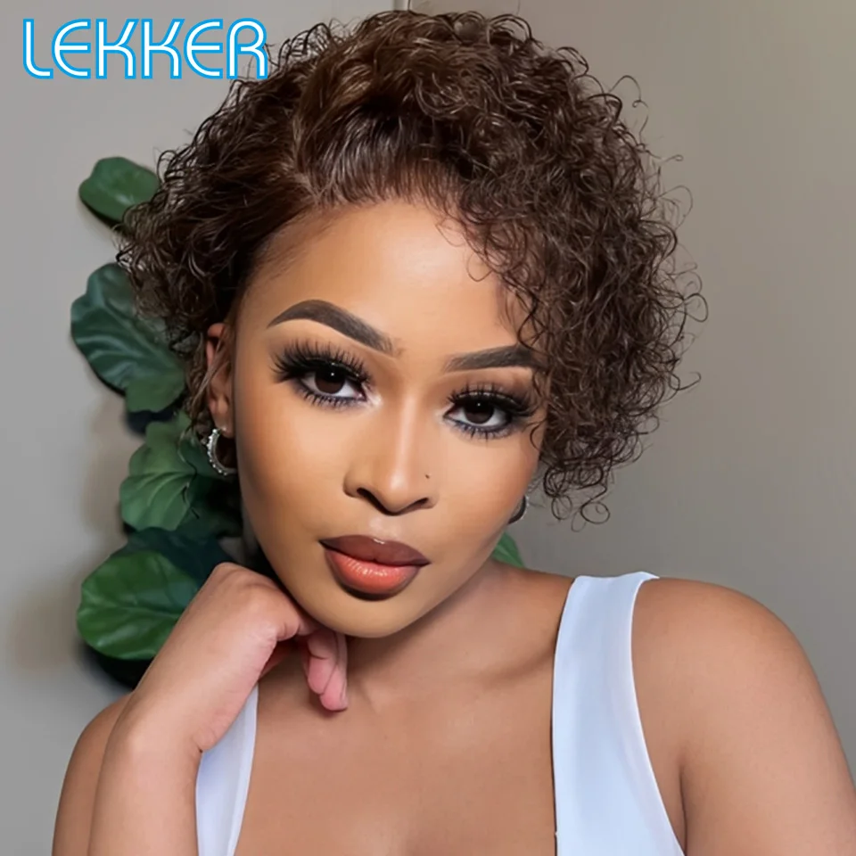 Lekker on Clearance Brown 100% Human Hair Wigs Short Pixie Cut Afro Kinky Curly Bob C Part Lace Front For Women Glueless Wigs
Lekker on Clearance Brown 100% Human Hair Wigs Short Pixie Cut Afro Kinky Curly Bob C Part Lace Front For Women Glueless Wigs