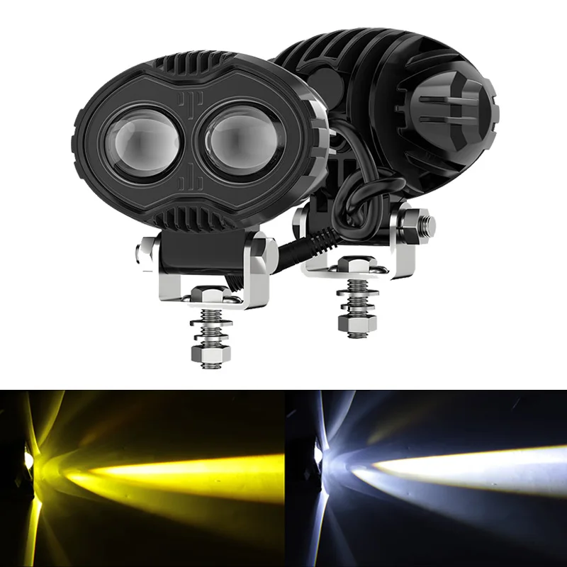 Motorcycle Headlight Yellow And White Bicolor LED Spotlight Driving Auxiliary Fog Lamp Car UTV Truck Off Road Accessories
Motorcycle Headlight Yellow And White Bicolor LED Spotlight Driving Auxiliary Fog Lamp Car UTV Truck Off Road Accessories