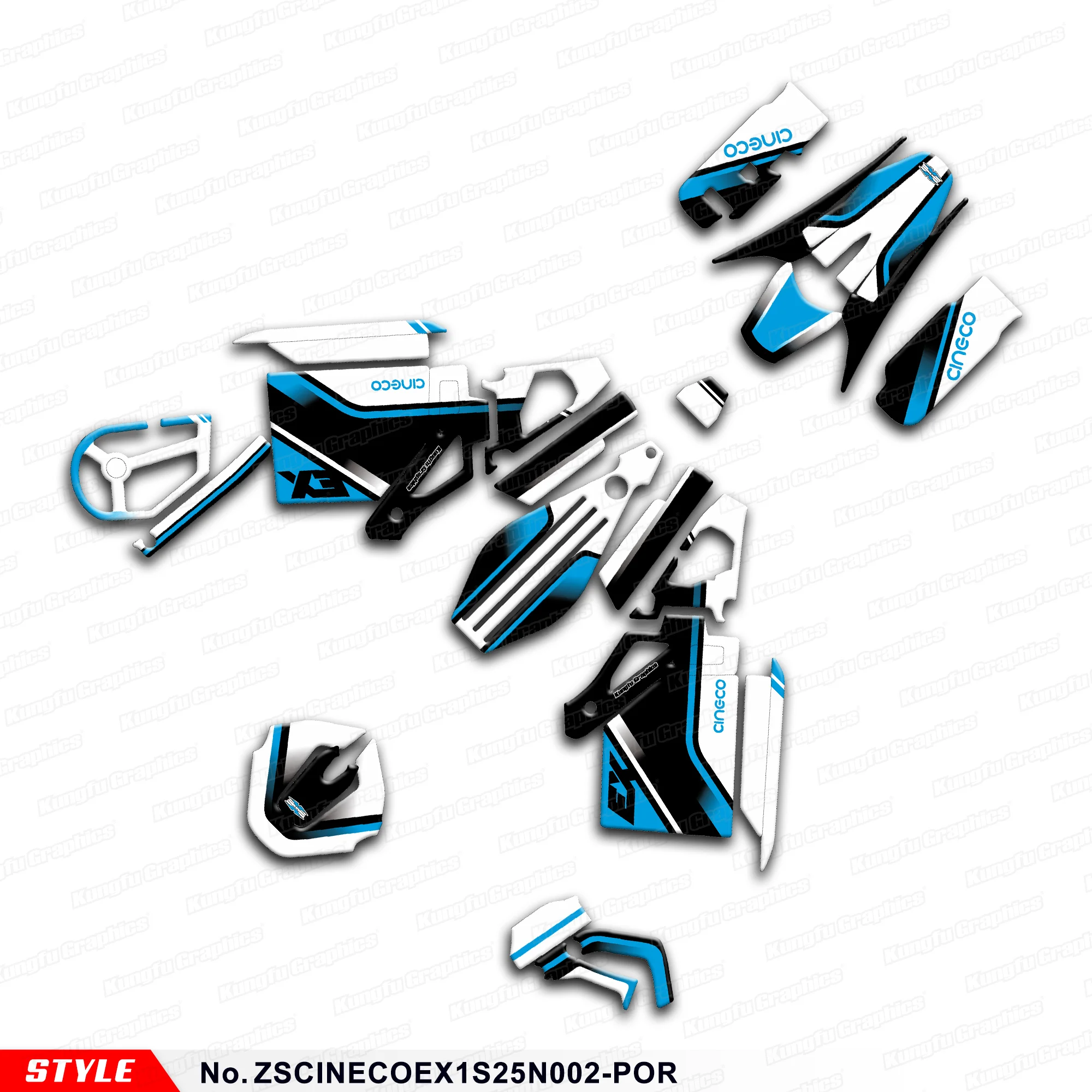 JY RACING Graphics Kit Wrapping for CINECO EX1-S EX1-RPO Adhesive Decals, Rebuild Kit, ZSCINECOEX1S25N002-POR
JY RACING Graphics Kit Wrapping for CINECO EX1-S EX1-RPO Adhesive Decals, Rebuild Kit, ZSCINECOEX1S25N002-POR