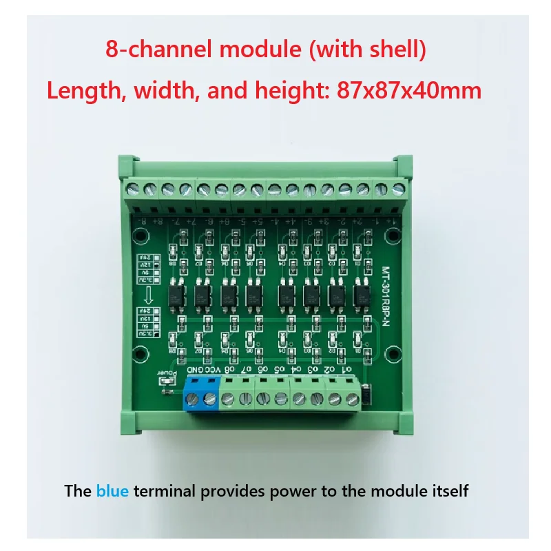 8-channel photoelectric isolation board 5V/3.3V/12V/24V signal voltage level conversion
8-channel photoelectric isolation board 5V/3.3V/12V/24V signal voltage level conversion