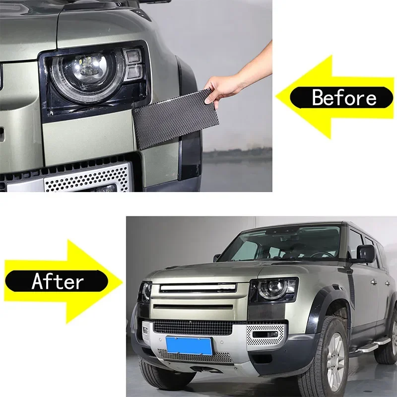 For Land Rover Defender 110 2020-2024 Soft carbon fiber Car headlights side decorative frame stickersCar accessories
For Land Rover Defender 110 2020-2024 Soft carbon fiber Car headlights side decorative frame stickersCar accessories