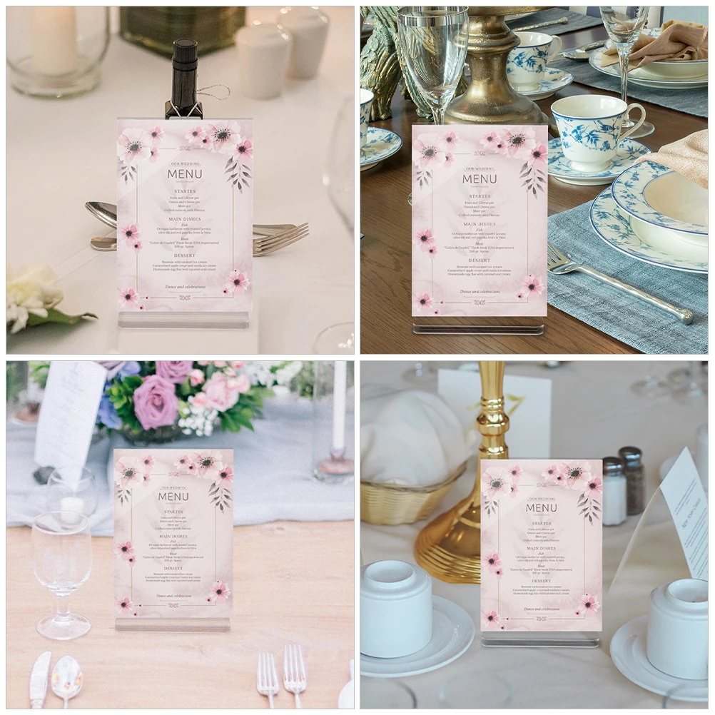 4pcs T-Shaped Display Rack 9x12.8 Acrylic Sign Holder Menu Card Gift Stand Poster Holder Tabletop Easel Stable Cafe
4pcs T-Shaped Display Rack 9x12.8 Acrylic Sign Holder Menu Card Gift Stand Poster Holder Tabletop Easel Stable Cafe