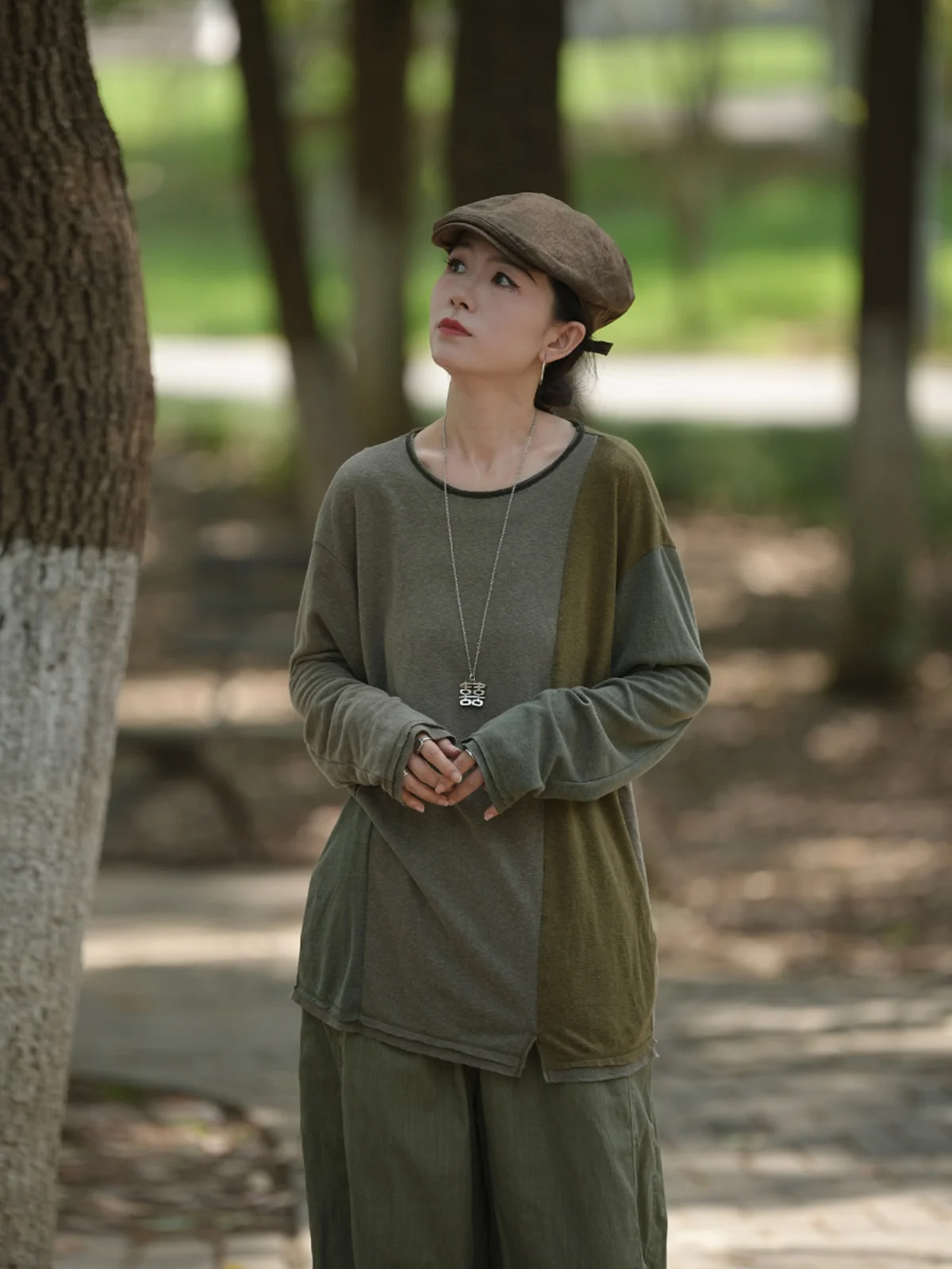 Long Sleeve T-Shirt WT3313 Hanflax Lyocell Patchwork Casual Style Women's Autumn Fashion Skin-friendly Breathable Cotton Linen
Long Sleeve T-Shirt WT3313 Hanflax Lyocell Patchwork Casual Style Women's Autumn Fashion Skin-friendly Breathable Cotton Linen