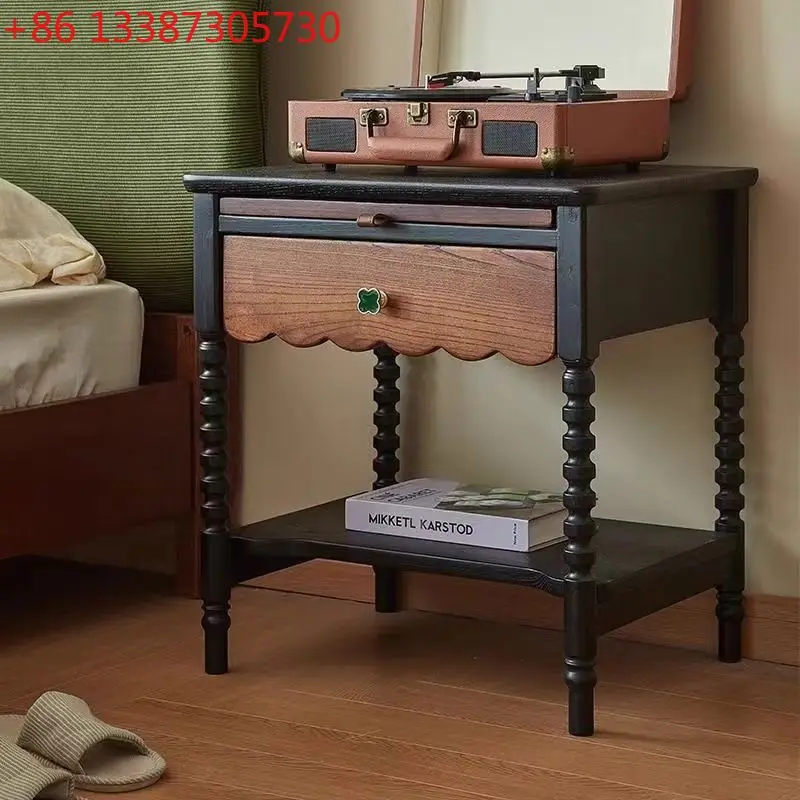 Pre-style solid wood bedside table American vintage red oak bedside table
Pre-style solid wood bedside table American vintage red oak bedside table