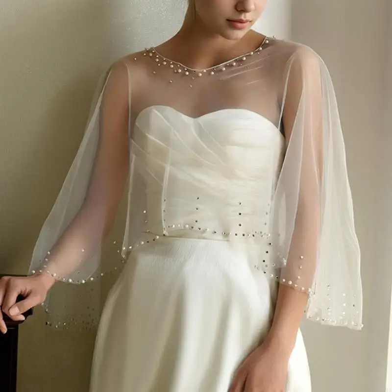 Fashionable Lace Shawl with Beadwork and Rhinestones Design Shoulder Covers Great for Weddings and Professional Dresses
Fashionable Lace Shawl with Beadwork and Rhinestones Design Shoulder Covers Great for Weddings and Professional Dresses