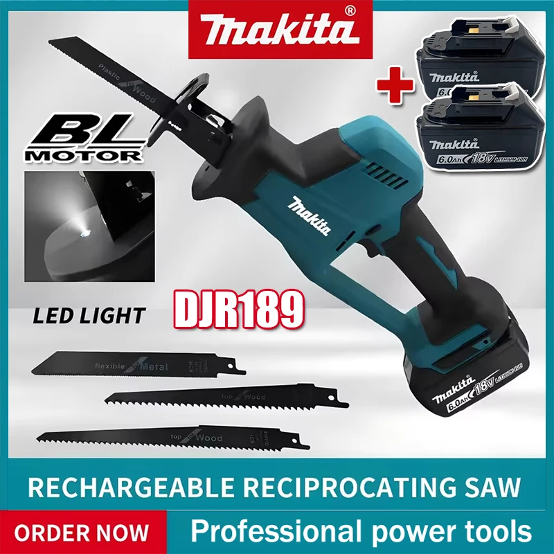 Makita DJR189 Cordless Electric Reciprocating Saw Brushless Rechargeable Wood Metal Cutting Saw Portable Saw Power Tool for 18V
Makita DJR189 Cordless Electric Reciprocating Saw Brushless Rechargeable Wood Metal Cutting Saw Portable Saw Power Tool for 18V