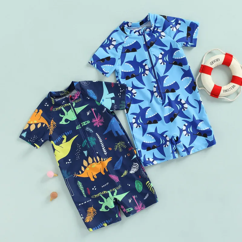 6 Months to 5 Years Toddler Boys Swimsuit, Summer Short Sleeve Cartoon Animal Sun Protection Bathing Suit
6 Months to 5 Years Toddler Boys Swimsuit, Summer Short Sleeve Cartoon Animal Sun Protection Bathing Suit