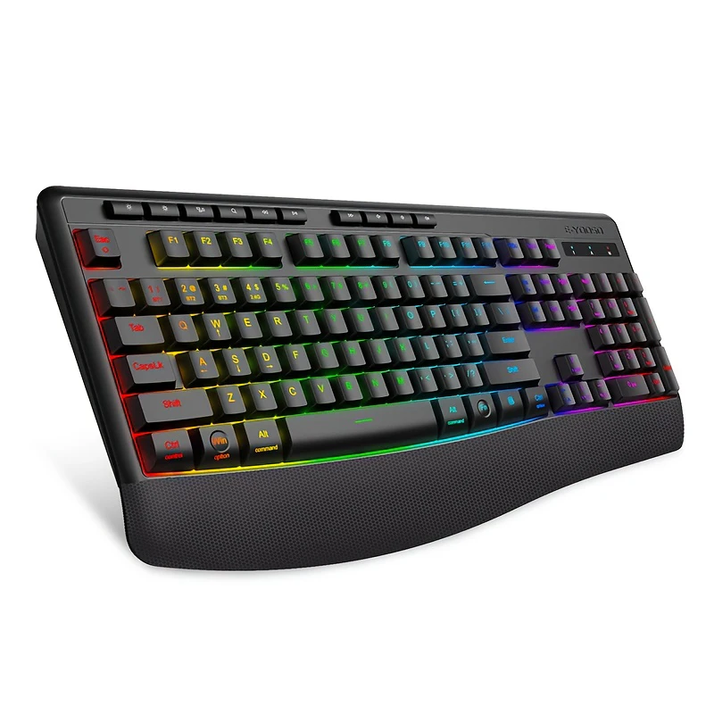 E-YOOSO 2.4G tri-mode Wireless RGB Gaming Keyboard Mechanical Keyboard Backlit Ergonomic Design for Office and Gaming