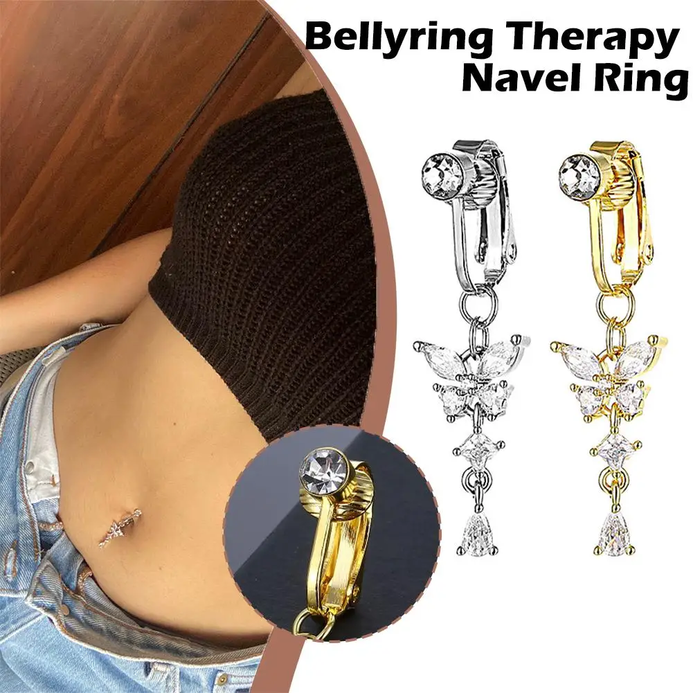 New No-Piercing Fake Navel Ring - Large Zircon Butterfly Belly Button Jewelry for Sexy Dance & Costume
New No-Piercing Fake Navel Ring - Large Zircon Butterfly Belly Button Jewelry for Sexy Dance & Costume