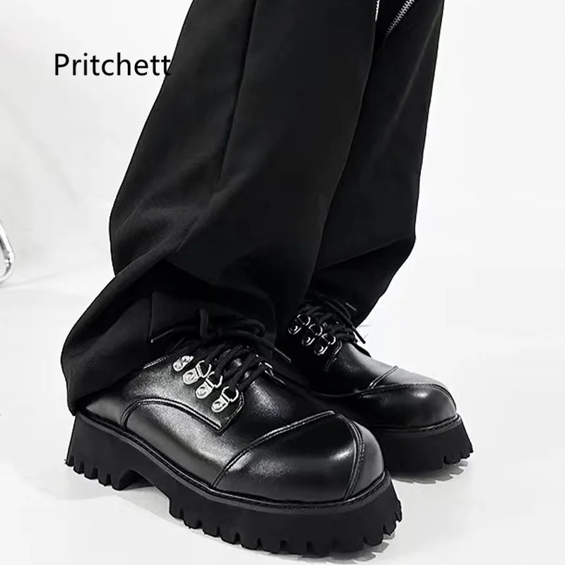 British Style Derby Shoes for Men Neutral Round Toe Single Shoes Women Thick Bottom Lace Up Small Leather Shoes Couple Shoe
British Style Derby Shoes for Men Neutral Round Toe Single Shoes Women Thick Bottom Lace Up Small Leather Shoes Couple Shoe